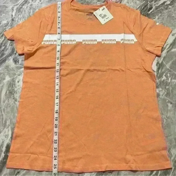 PUMA Womens Script Tee Peach Pink Size L - Picture 13 of 14